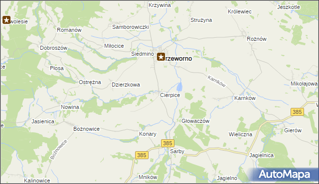 mapa Cierpice gmina Przeworno, Cierpice gmina Przeworno na mapie Targeo