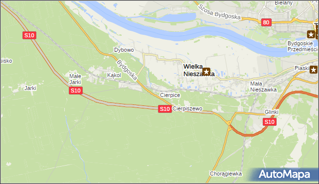 mapa Cierpice gmina Wielka Nieszawka, Cierpice gmina Wielka Nieszawka na mapie Targeo