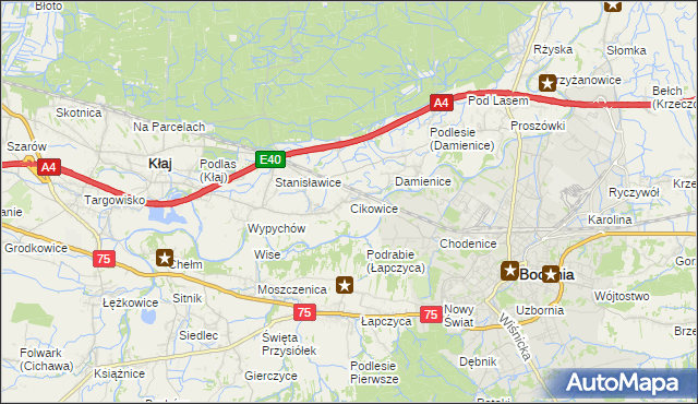 mapa Cikowice, Cikowice na mapie Targeo