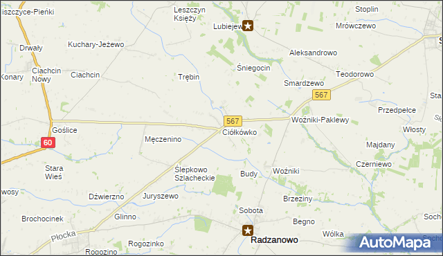mapa Ciółkówko, Ciółkówko na mapie Targeo