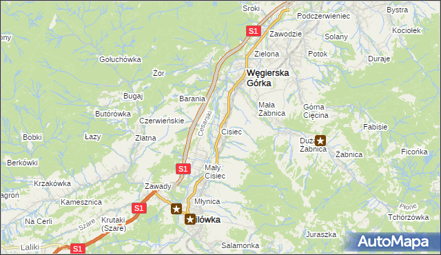 mapa Cisiec, Cisiec na mapie Targeo