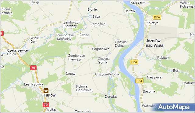 mapa Ciszyca Górna, Ciszyca Górna na mapie Targeo