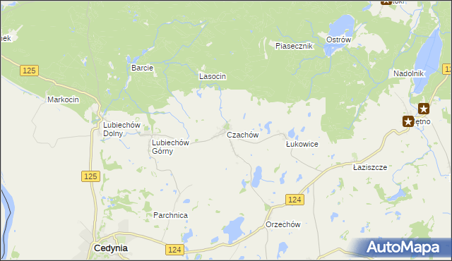 mapa Czachów gmina Cedynia, Czachów gmina Cedynia na mapie Targeo