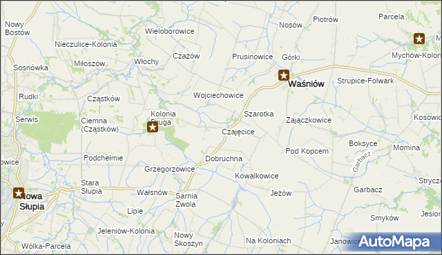 mapa Czajęcice, Czajęcice na mapie Targeo