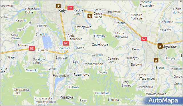 mapa Czaniec, Czaniec na mapie Targeo