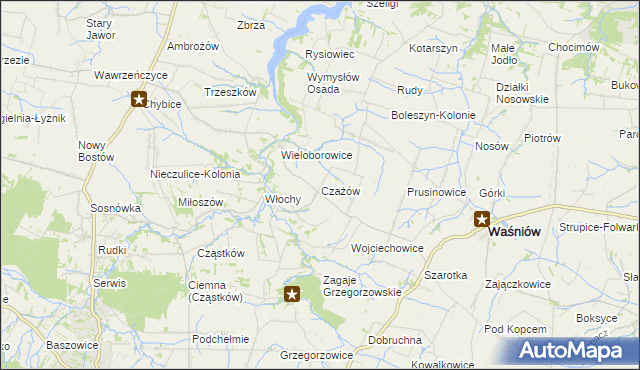 mapa Czażów, Czażów na mapie Targeo