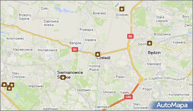 mapa Czeladź, Czeladź na mapie Targeo