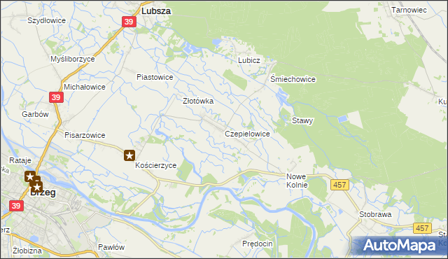 mapa Czepielowice, Czepielowice na mapie Targeo