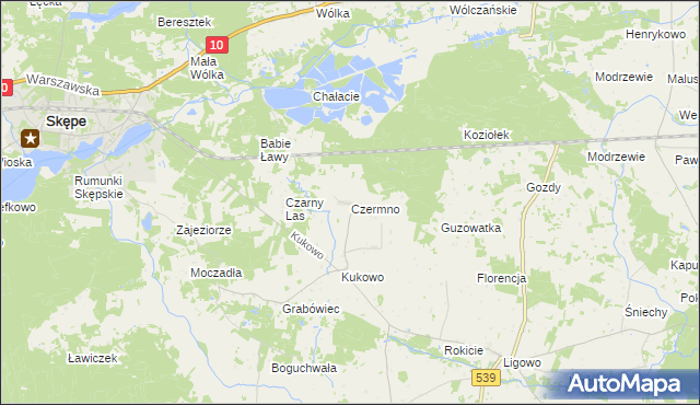 mapa Czermno gmina Skępe, Czermno gmina Skępe na mapie Targeo