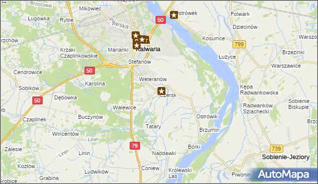 mapa Czersk gmina Góra Kalwaria, Czersk gmina Góra Kalwaria na mapie Targeo