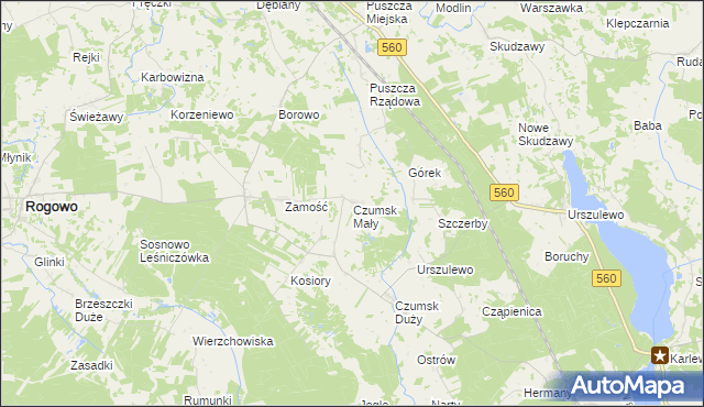 mapa Czumsk Mały, Czumsk Mały na mapie Targeo