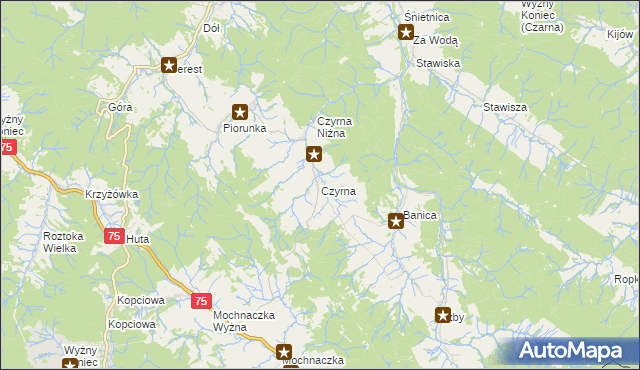 mapa Czyrna, Czyrna na mapie Targeo