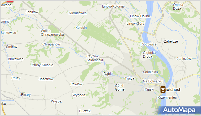 mapa Czyżów Plebański, Czyżów Plebański na mapie Targeo