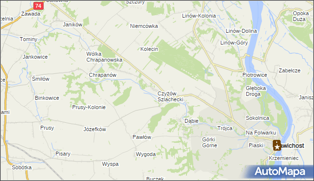 mapa Czyżów Szlachecki, Czyżów Szlachecki na mapie Targeo