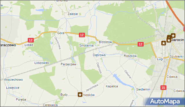mapa Dąbrowa gmina Jarocin, Dąbrowa gmina Jarocin na mapie Targeo
