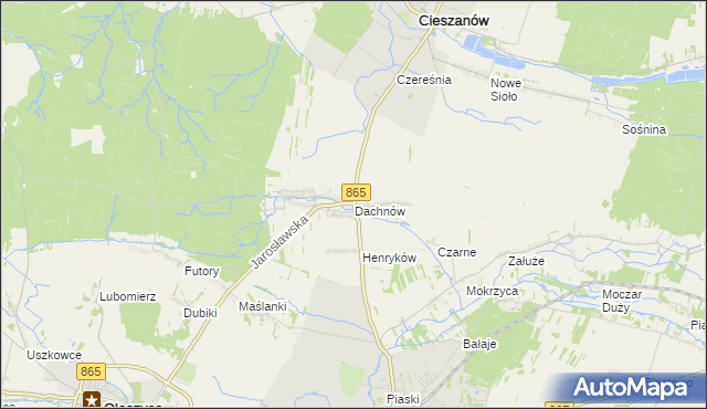mapa Dachnów, Dachnów na mapie Targeo