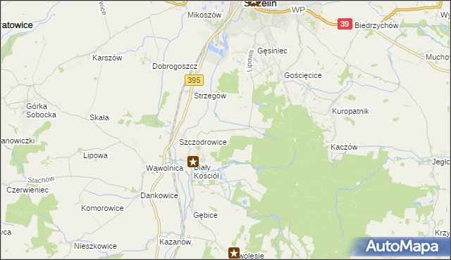 mapa Dębniki gmina Strzelin, Dębniki gmina Strzelin na mapie Targeo