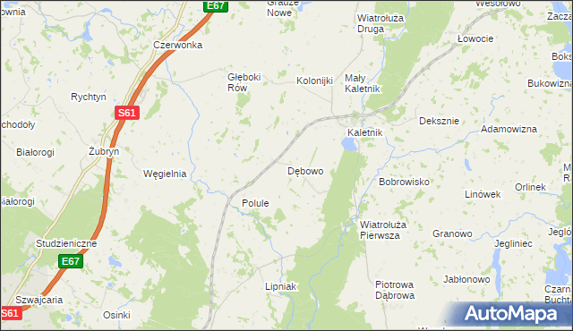 mapa Dębowo gmina Szypliszki, Dębowo gmina Szypliszki na mapie Targeo