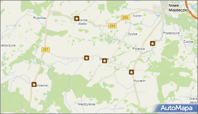 mapa Długie gmina Szprotawa, Długie gmina Szprotawa na mapie Targeo