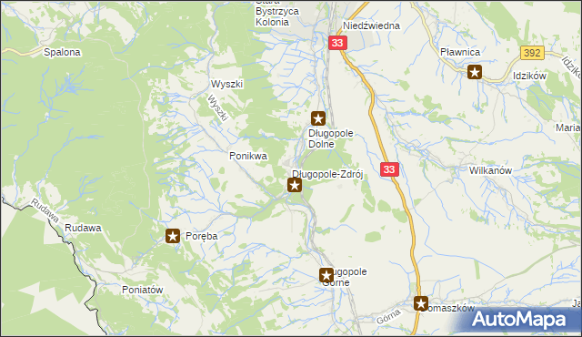 mapa Długopole-Zdrój, Długopole-Zdrój na mapie Targeo