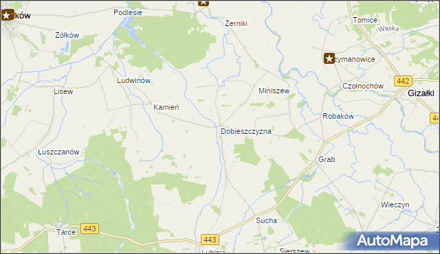 mapa Dobieszczyzna, Dobieszczyzna na mapie Targeo