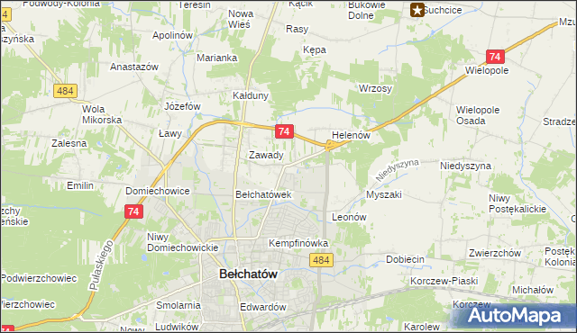 mapa Dobrzelów, Dobrzelów na mapie Targeo