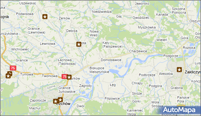 mapa Domosławice, Domosławice na mapie Targeo