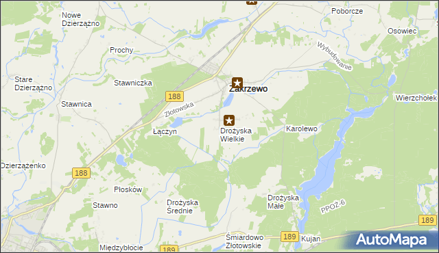 mapa Drożyska Wielkie, Drożyska Wielkie na mapie Targeo