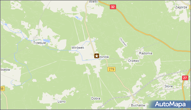 mapa Drzonów, Drzonów na mapie Targeo