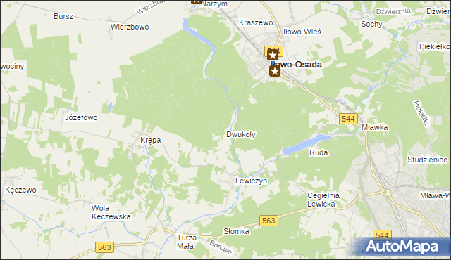 mapa Dwukoły, Dwukoły na mapie Targeo