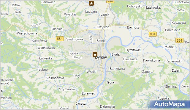 mapa Dynów, Dynów na mapie Targeo