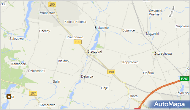 mapa Działyń gmina Kłecko, Działyń gmina Kłecko na mapie Targeo