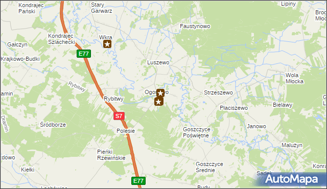 mapa Dziektarzewo, Dziektarzewo na mapie Targeo