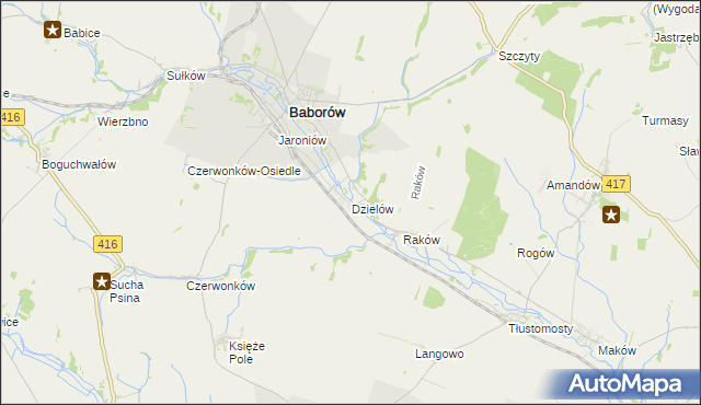 mapa Dzielów, Dzielów na mapie Targeo