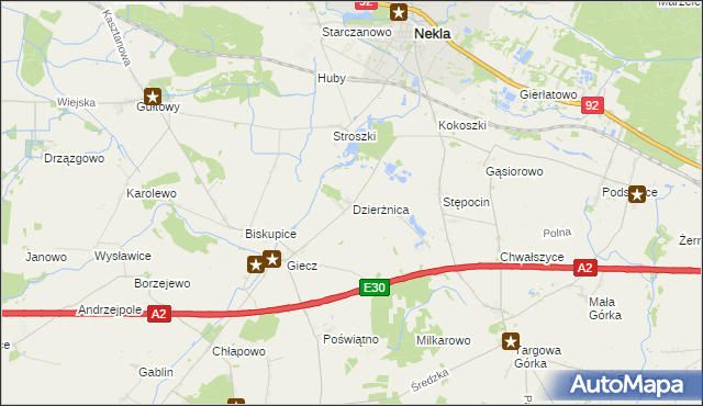 mapa Dzierżnica, Dzierżnica na mapie Targeo