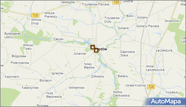 mapa Fabianów gmina Błędów, Fabianów gmina Błędów na mapie Targeo