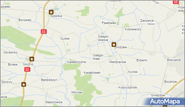 mapa Gałązki Małe, Gałązki Małe na mapie Targeo