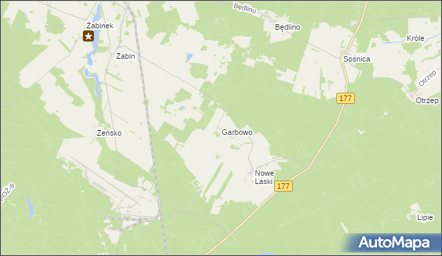 mapa Garbowo gmina Wierzchowo, Garbowo gmina Wierzchowo na mapie Targeo