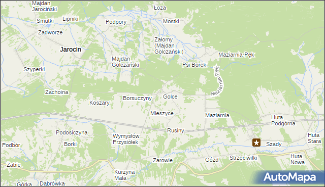mapa Golce gmina Jarocin, Golce gmina Jarocin na mapie Targeo