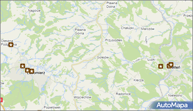 mapa Golejów, Golejów na mapie Targeo