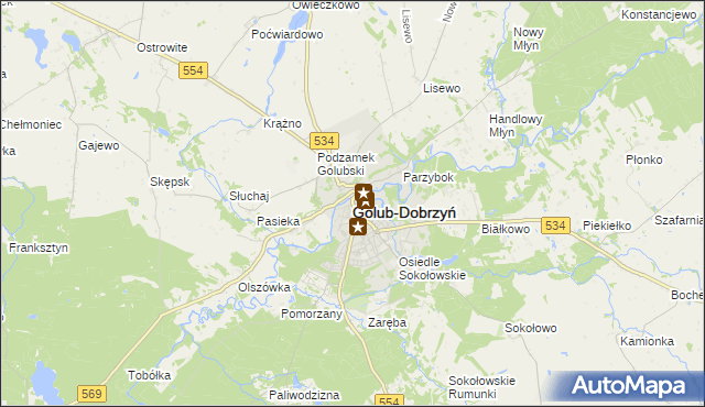 mapa Golub-Dobrzyń, Golub-Dobrzyń na mapie Targeo