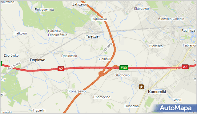 mapa Gołuski, Gołuski na mapie Targeo