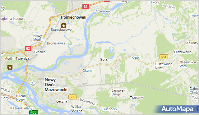 mapa Góra gmina Wieliszew, Góra gmina Wieliszew na mapie Targeo