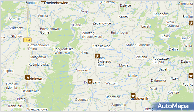 mapa Góra Świętego Jana, Góra Świętego Jana na mapie Targeo