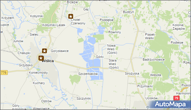 mapa Górki gmina Wiślica, Górki gmina Wiślica na mapie Targeo