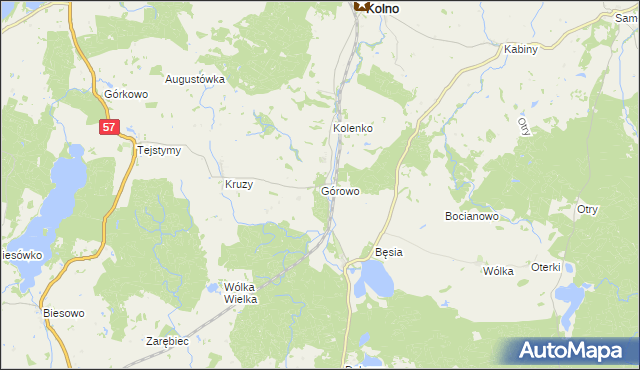 mapa Górowo gmina Kolno, Górowo gmina Kolno na mapie Targeo