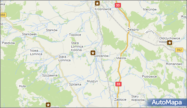 mapa Gorzanów, Gorzanów na mapie Targeo