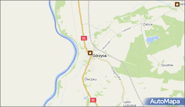 mapa Górzyca powiat słubicki, Górzyca powiat słubicki na mapie Targeo