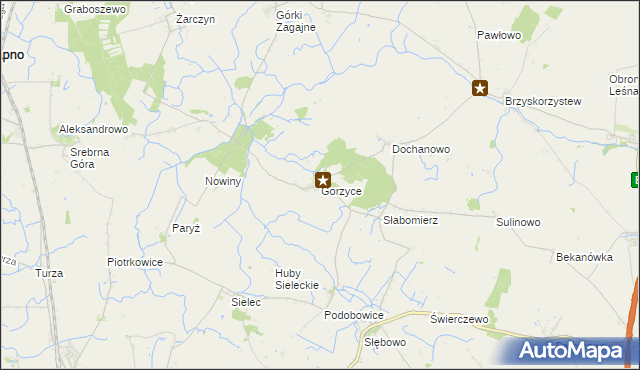 mapa Gorzyce gmina Żnin, Gorzyce gmina Żnin na mapie Targeo