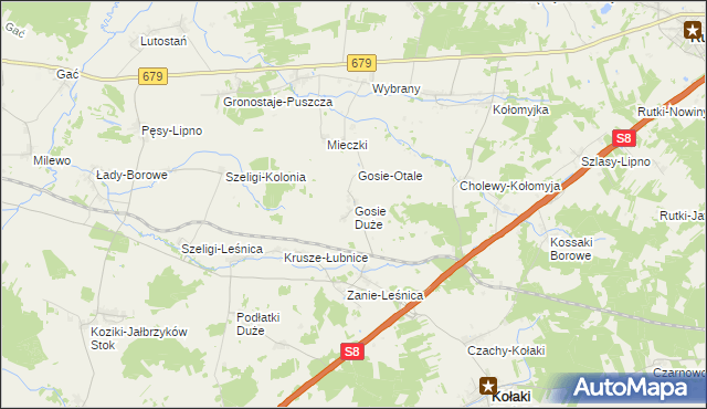 mapa Gosie Duże, Gosie Duże na mapie Targeo